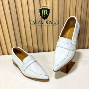 Mocasin araceli blanco cuadros