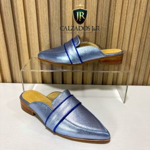 Puntilla zara celeste metalizado