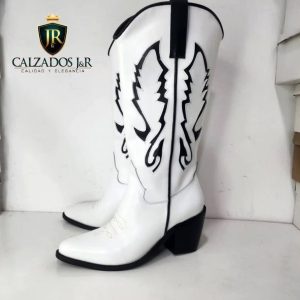 Bota texana iris blaco liso