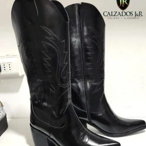 Bota texana negro liso