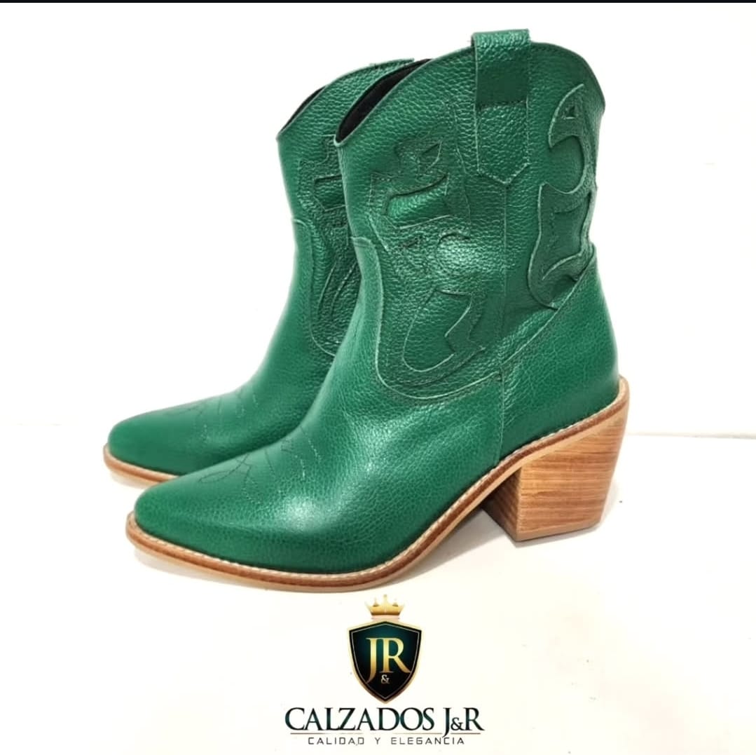 botin texano karla verde granito